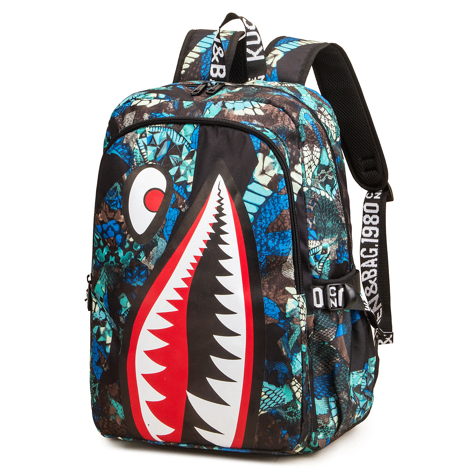 Camo Bookbag for Middle Shark Backpack Boys for Kids School Bags Travel Back Pack: GRAY