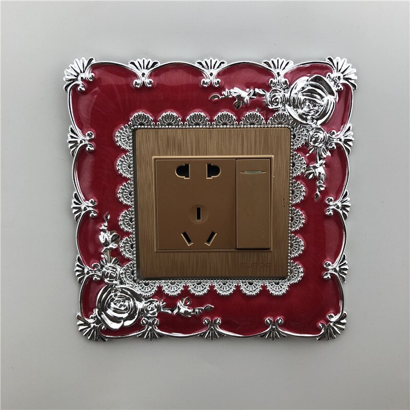 Grand autocollant rouge pour interrupteur portable, 1 pièce, commutateur carré de luxe européen, couvercle de protection pour interrupteur, accessoires de décoration pour la maison: 2039JDH