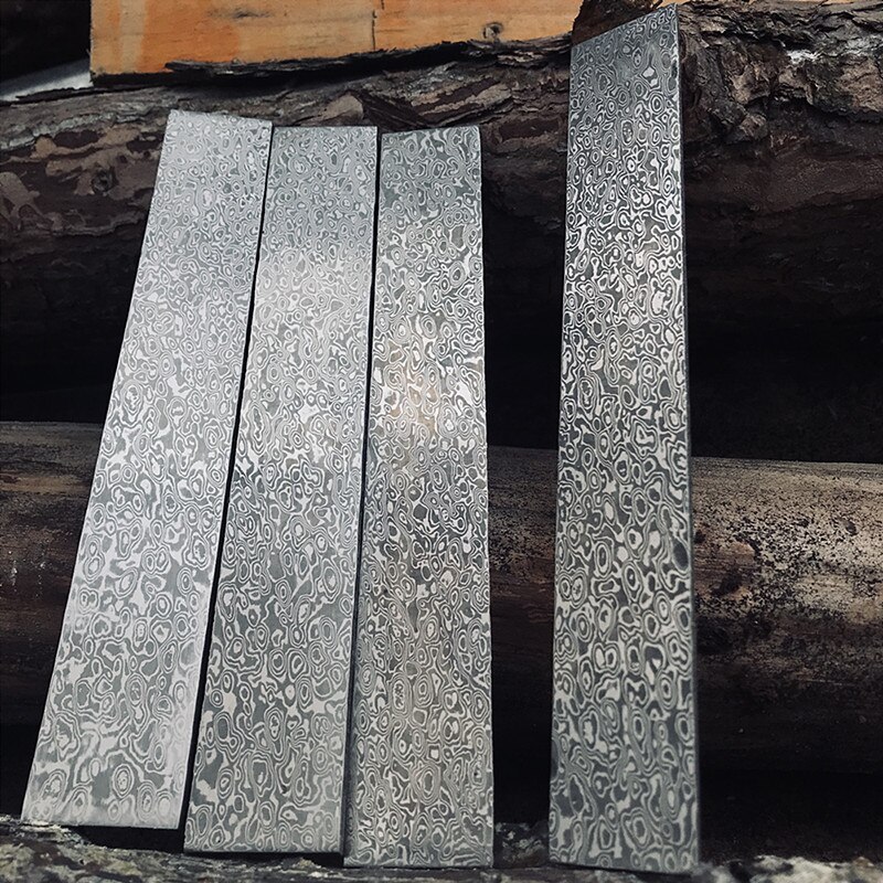 VG10 Sandwich Damascus steel forging raw material knife strip knife embryo patterned steel strip DIY pattern Melaleuca 1PCS: C
