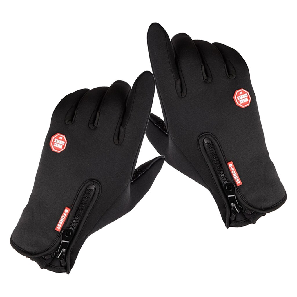 Mannen Fiets Handschoenen Thermische Fleece Volledige Vinger Handschoen Touchscreen Ski Mitten Motorrijden Camping Wandelen
