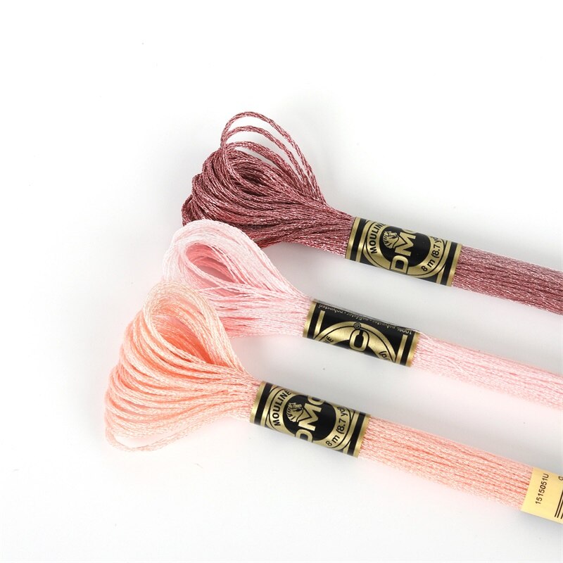HH Light Effects Floss Metallic Floss Cross Stitch Embroidery Thread 8 meters each Skein DMC and Sullivans brands different: Pinks