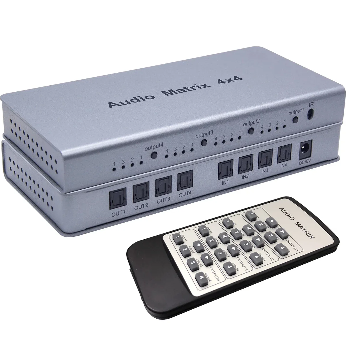 4x4 Audio- Matrix schalten Splitter SPDIF / TOSLINK Digital optisch Audio- Konverter Digital Audio- Fiber 4 in 4 aus Matrix Wähler