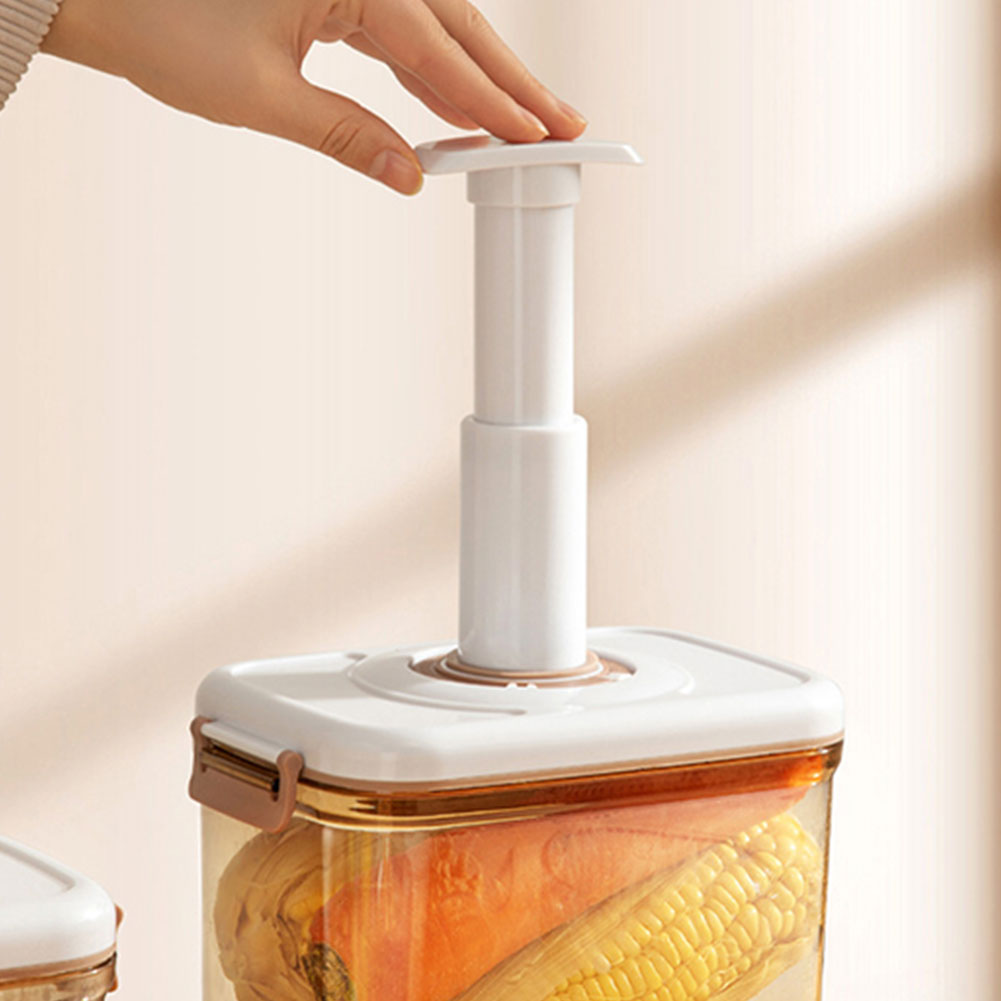 Food Vacuum Storage Box with Vacuum Pump Fridge Organizer with Removable Drain Plate Kitchen Storage Box for Vegetable and Fruit