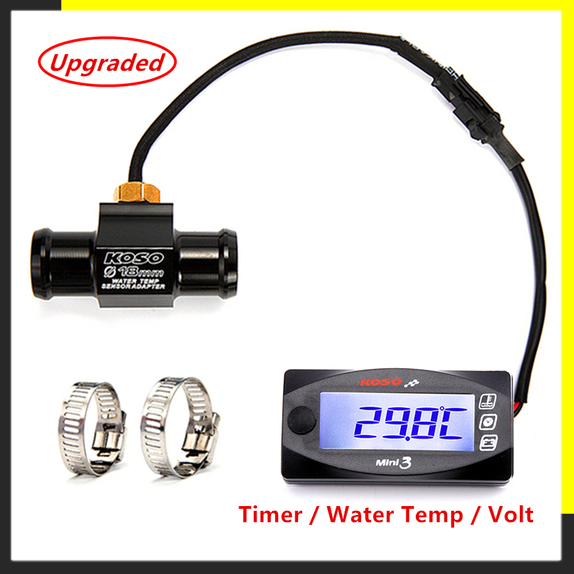 KOSO Motorräder Thermometer Voltmeter Timer Für YAMXHA NMAX XMAX TMAX Mini3 LED Digital Anzeige Quad Platz Wasser Temperatur