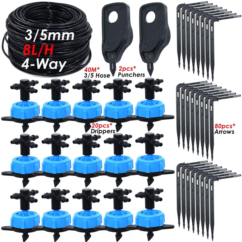 KESLA 8L/H arrow drip system emitter 4-way drip arrow Dripper 40/20/10/5sets Greenhouse Irrigation system water garden