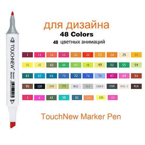 TOUCHNEW 36/48/72/108 Colors Marker Pens with Double Tips for Drawing Coloring Sketching Markers Painting Manga: 48 Colors