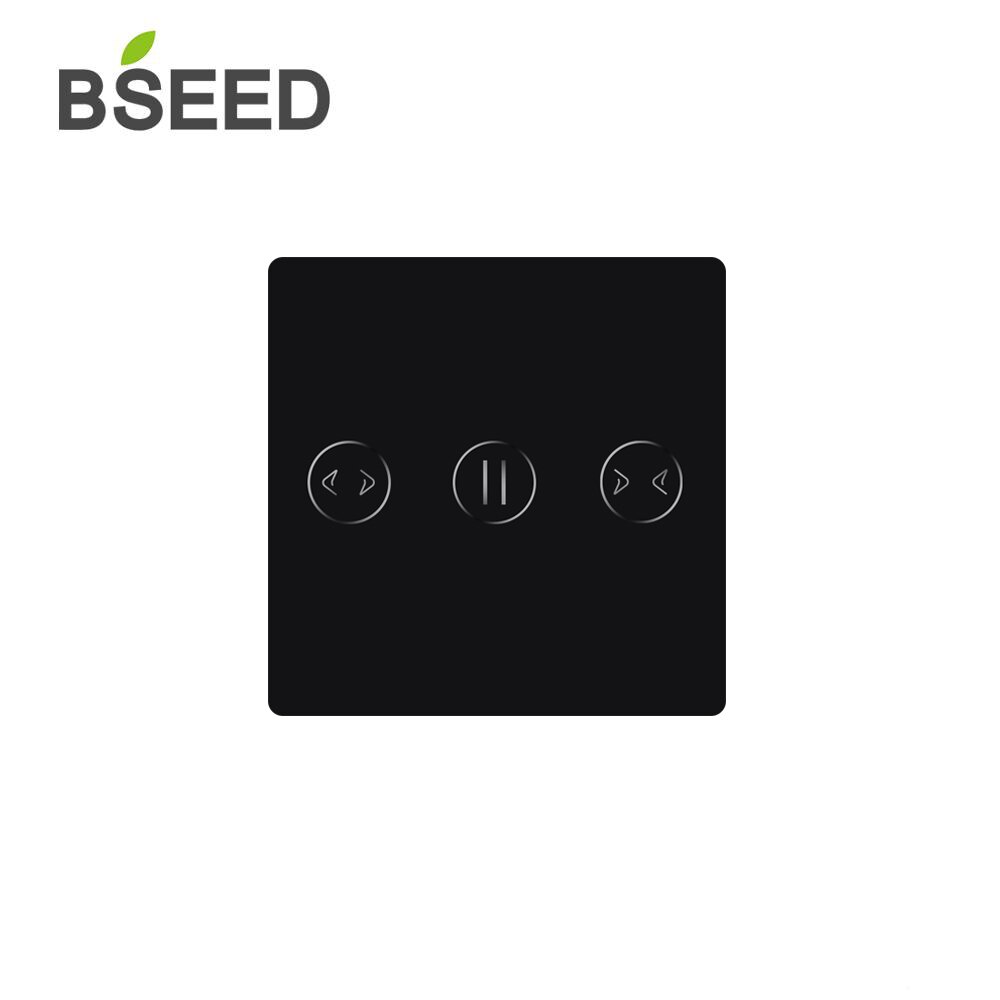 Bseed-interruptor de luz sensível ao toque, 47*47mm, para parede, painel de vidro pequeno, faça você mesmo, 1/gang, nova cortina, padrão, dimmer, partes de vidro de cristal: Curtain Black