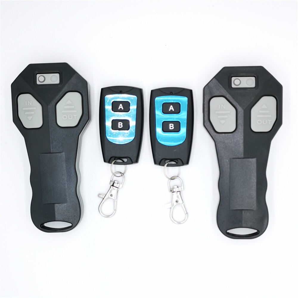 DC12V Universal Car Wireless Winch Remote Control With Four black Waterproof Handset Matched Transmitters