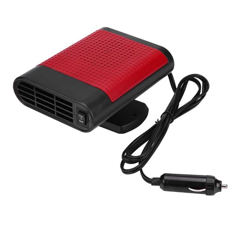 TOTMOX Désembuage autodefect voor 12V voorruit 360 ° roterende auto verwarming 150W draagbare auto -ventilator met zuigbekerhouder