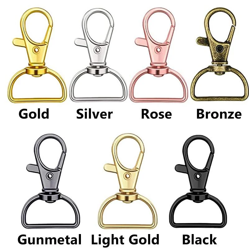 10pcs Swivel Clasp Lanyard Snap Hooks Keychain Clip Hook Metal Lobster Claw Clasps for Lanyard Key Rings Crafting Purse