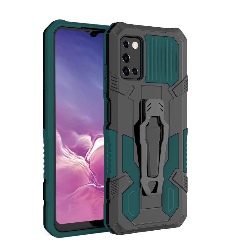 Armor Case For Samsung Galaxy A03s Case Shockproof Belt Clip Holster Cover For Samsung A03s SM-A037F/DS 6.5&quot; Coque Funda: For Galaxy M40S / Dark Green