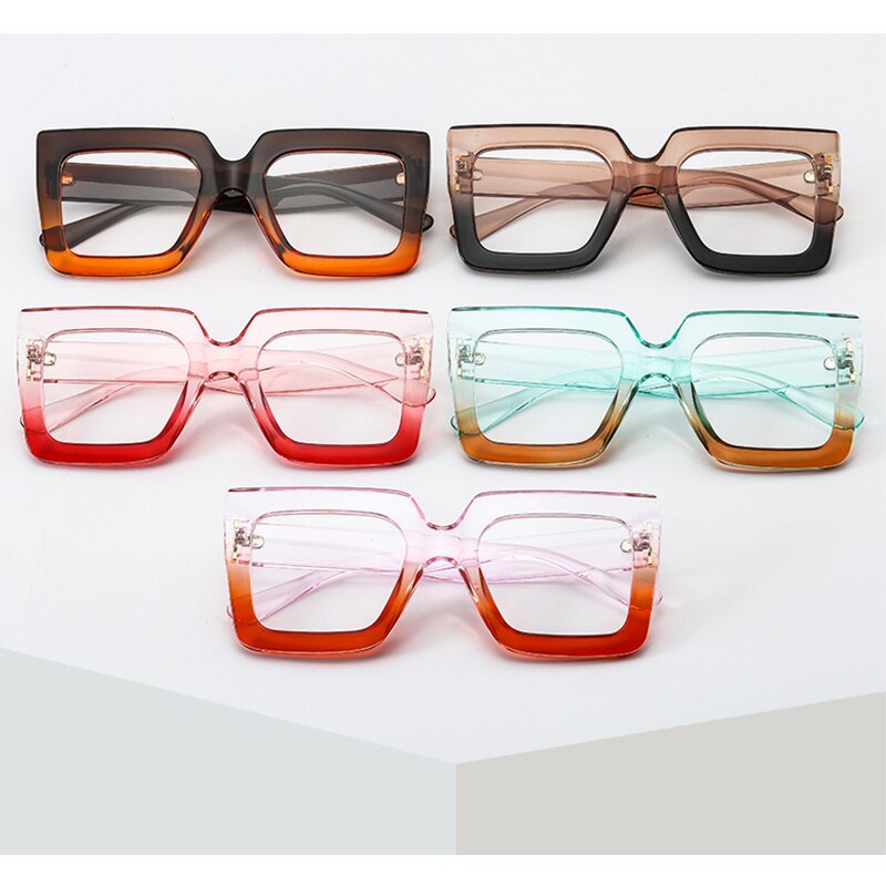 Gafas cuadradas transparentes con montura Vintage, lentes de de gran tamaño, para ordenador