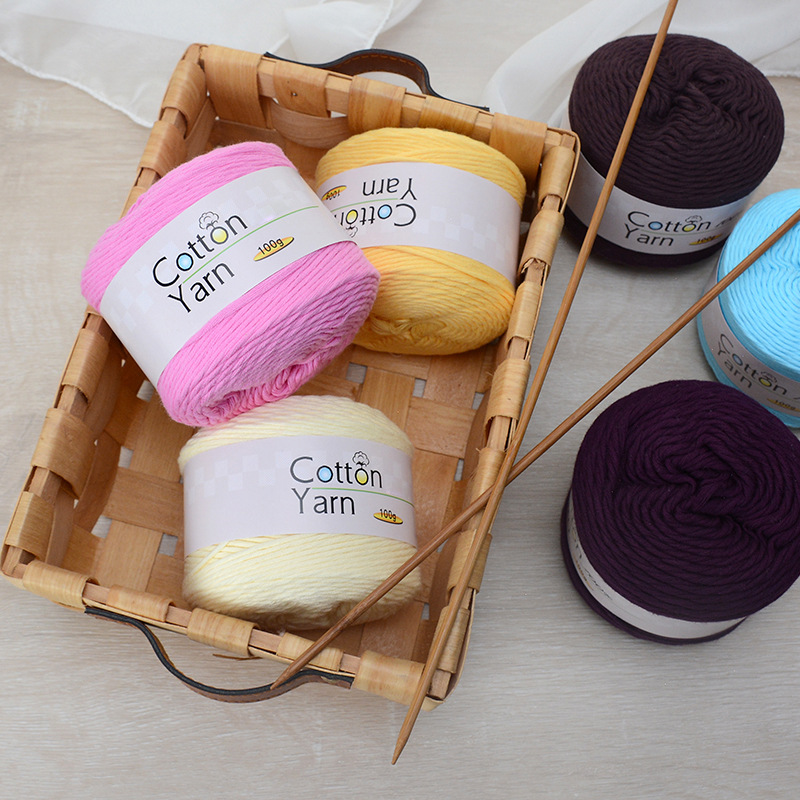1Pc 100g 100% Cotton hand knitting yarn soft Crochet Yarn knit threads For Sweater Scarf blanket hat crocheting line amigurumi