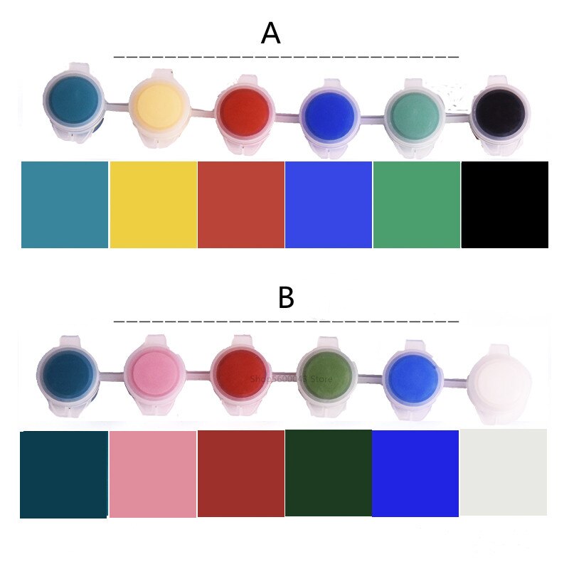 6-color Set Pottery Art on-glaze Color Pigment Jingdezhen Ceramic Painted Pigment Low Temperature Firing 750~850 Degrees