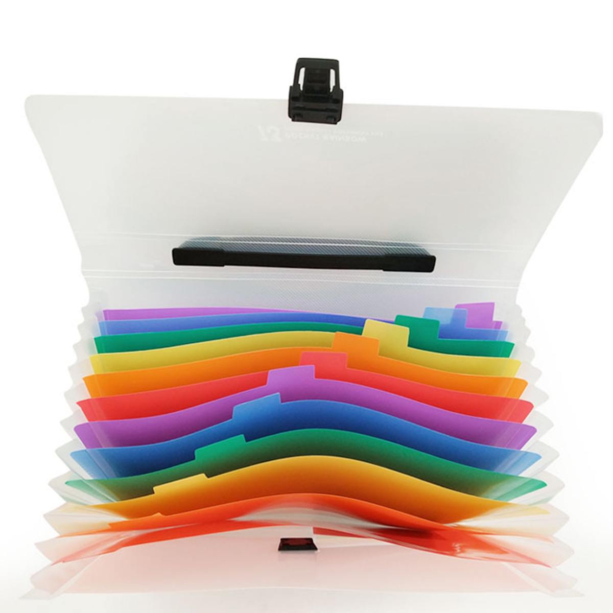 13 Layers Plastic Rainbow Color A4/A6 File Folder Small Document Bags Expanding Wallet Bill Folders for Documents