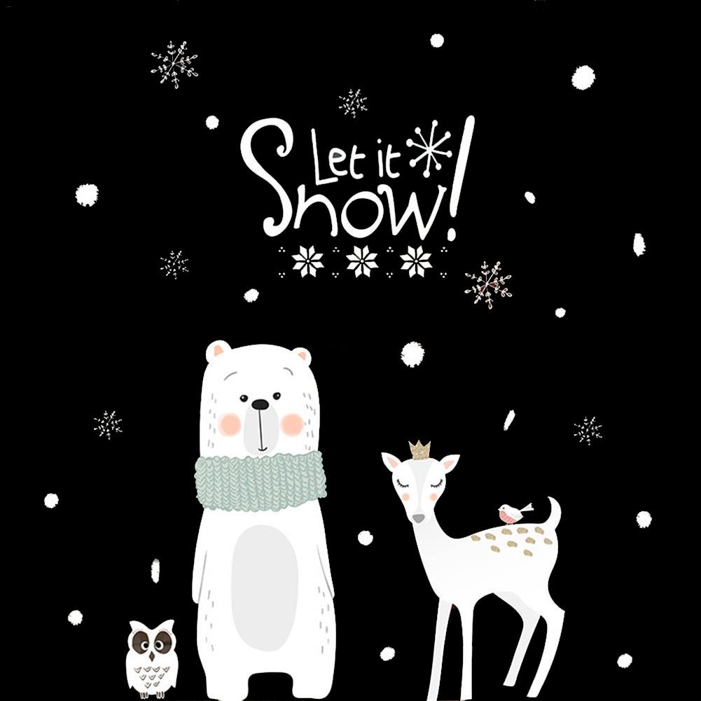 Christmas Wall Sticker Window Glass Decal Santa Claus Snowman Elk Mural Art Year Christmas Decor Home Wall Sticker Xmas