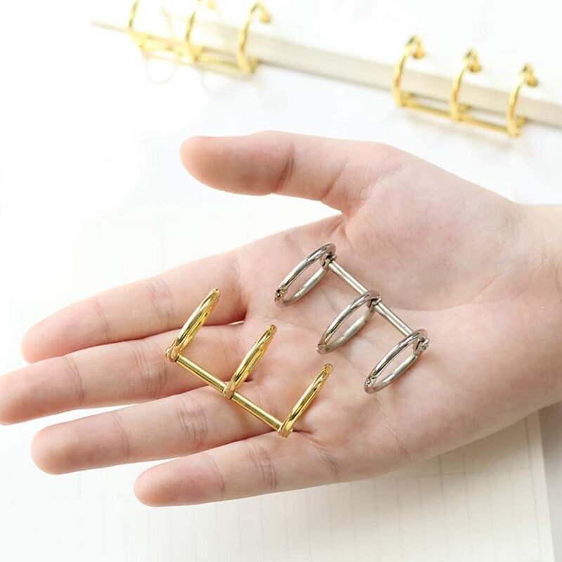12 Pcs 3 Ring Book Rings Leaf Binders Office Book Rings Snap Split Hinged 20mm Inner Diameter Book Ring