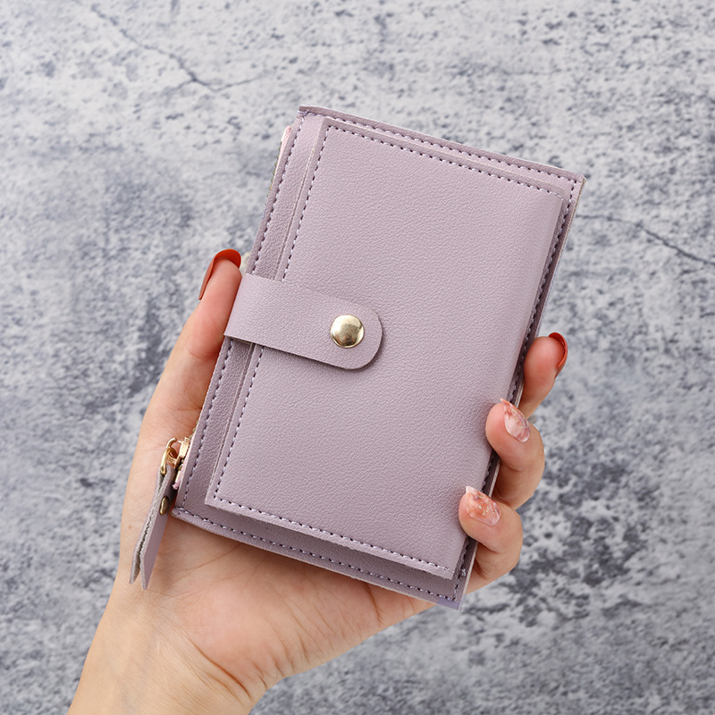 Wallet female ins students wallet female ultra-thin card bag one small change bag clutch bag: PURPLE