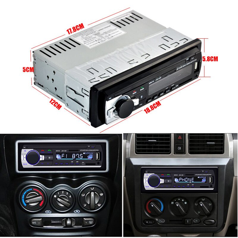 Auto Stereo Radio Hände Frei Bluetooth Autoradio 12V/24V FM Aux-in Eingang SD USB in-Bindestrich 1 Lärm Auto MP3 Multimedia Spieler