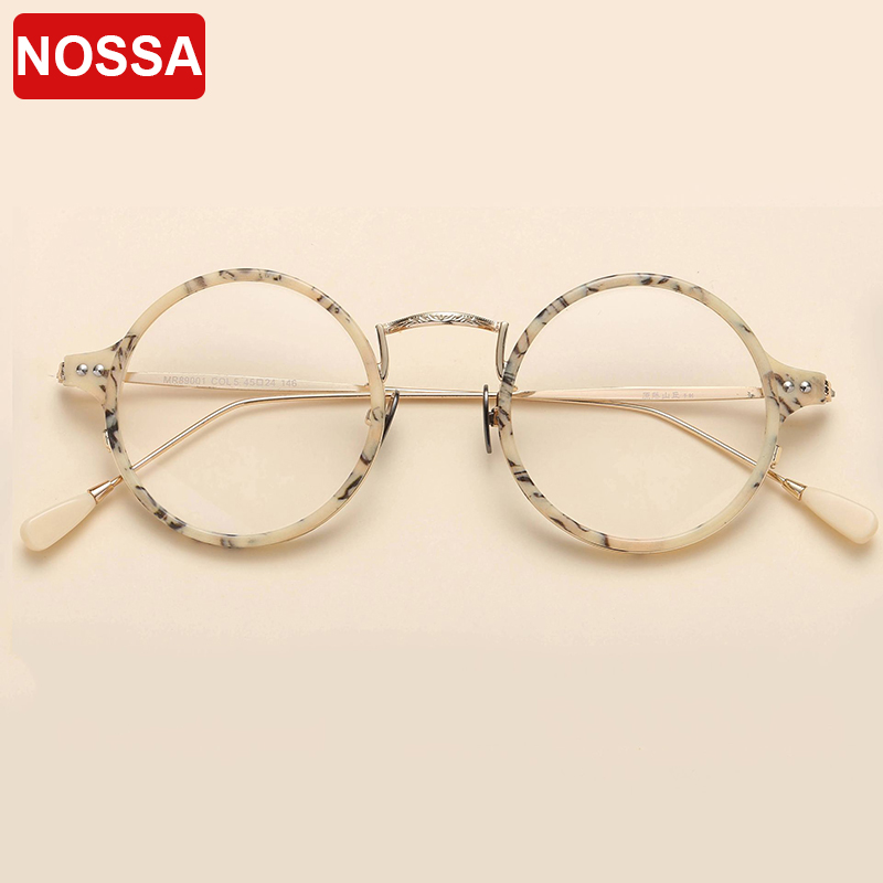 Nossa Retro Round Glasses Frames Trendy Women Men Myopia Optical Frame Excellent Clear Lens