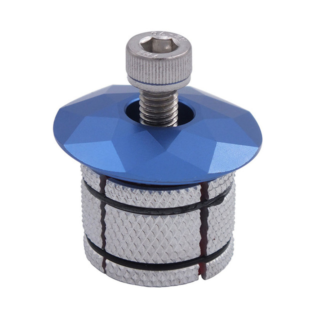 MTB Bike Carbon Fork Steerer Tube Expander Plug Expansion Flower Heart Screw Ultra Light Front Fork Vertical Tube Hanging Core: Blue