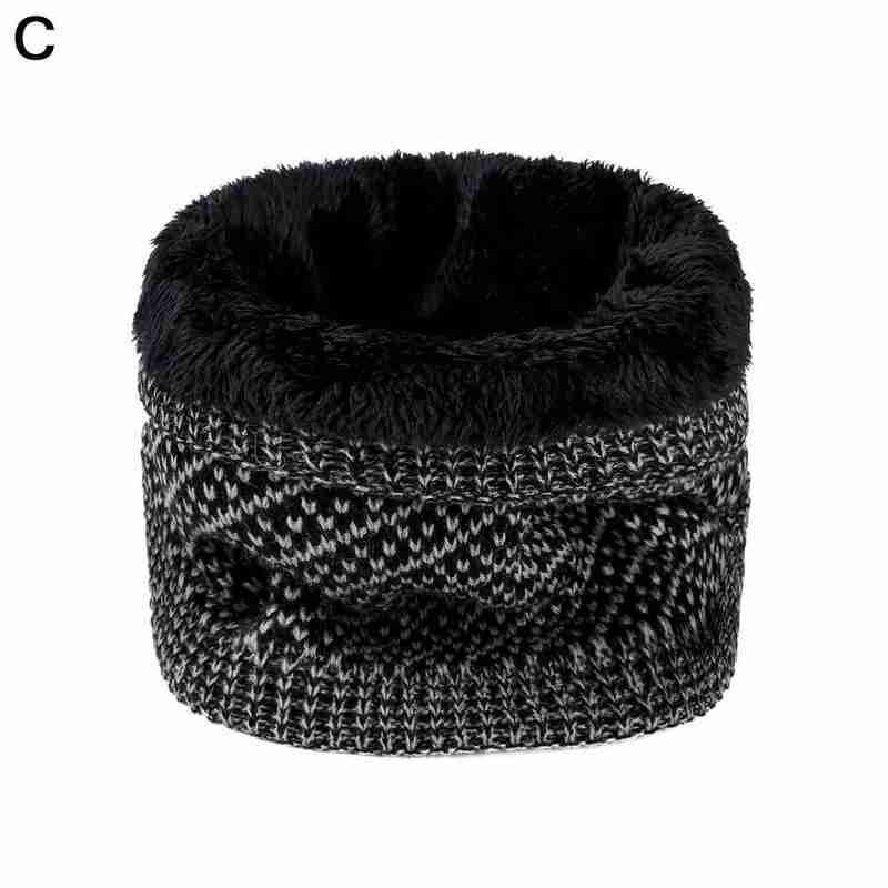Winter Warm Thicken Cotton Woof Neck Scarf Scarf Knitted Outdoor Ring For Women Unisex Neck Trendy Ring Sport B7Y7: C