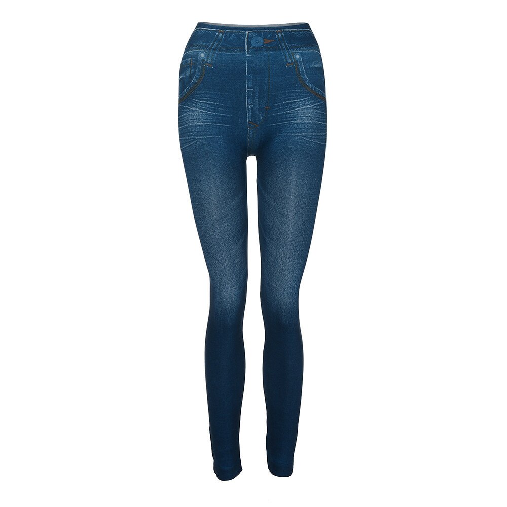 Vrouwen Broek Hoge Taille Naadloze Leggings Push Up Denim Broek Pocket Slim Leggings Fitness Plus Size Leggins Lengte Jeans #40: Blue  / Xxl