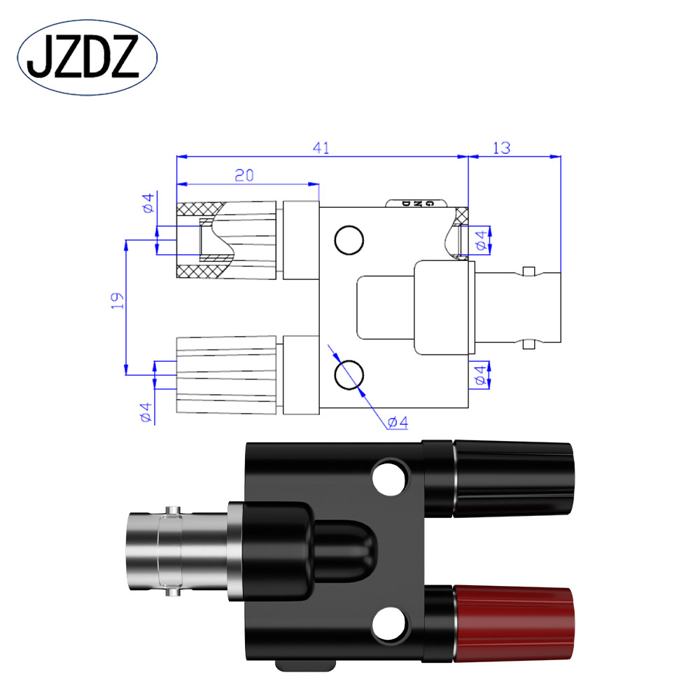 Jzdz 2 Stuks Bnc Vrouwelijke Q9 Connector Plug Dubbele Vrouwelijke Banana Socket 4Mm Adapter Binding Post J.20024
