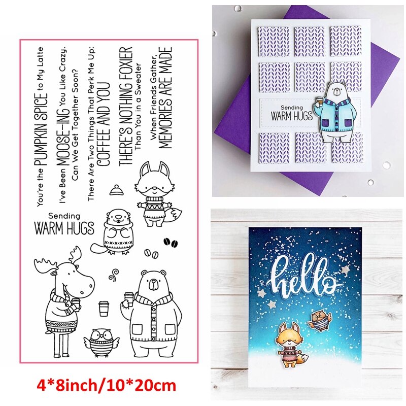 You Are My Sunshine Mixed Animals Flowers Leaves Clear Stamps DIY Scrapbooking Making Template 07: M69