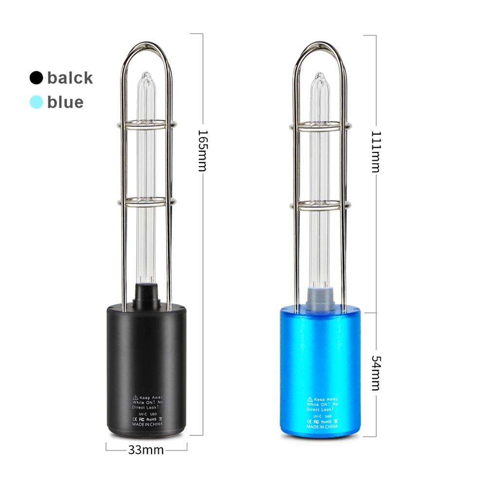 UVC O3 lumière Rechargeable Portable UV lampe germicide stérilisation cuisine chambre UV stérilisateur UV-C lampe bactéricide
