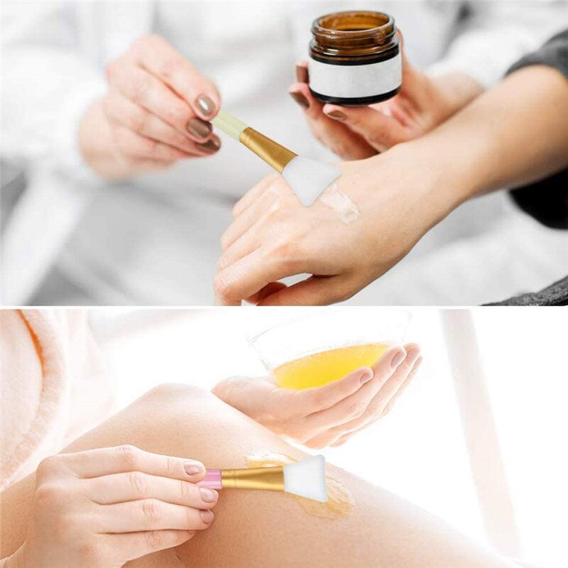 S'AGAPO 1PCS Face Beauty Silicone Facial Mask Brush Soft Head Silicone Brush Homemade Makeup Mask Application Brush