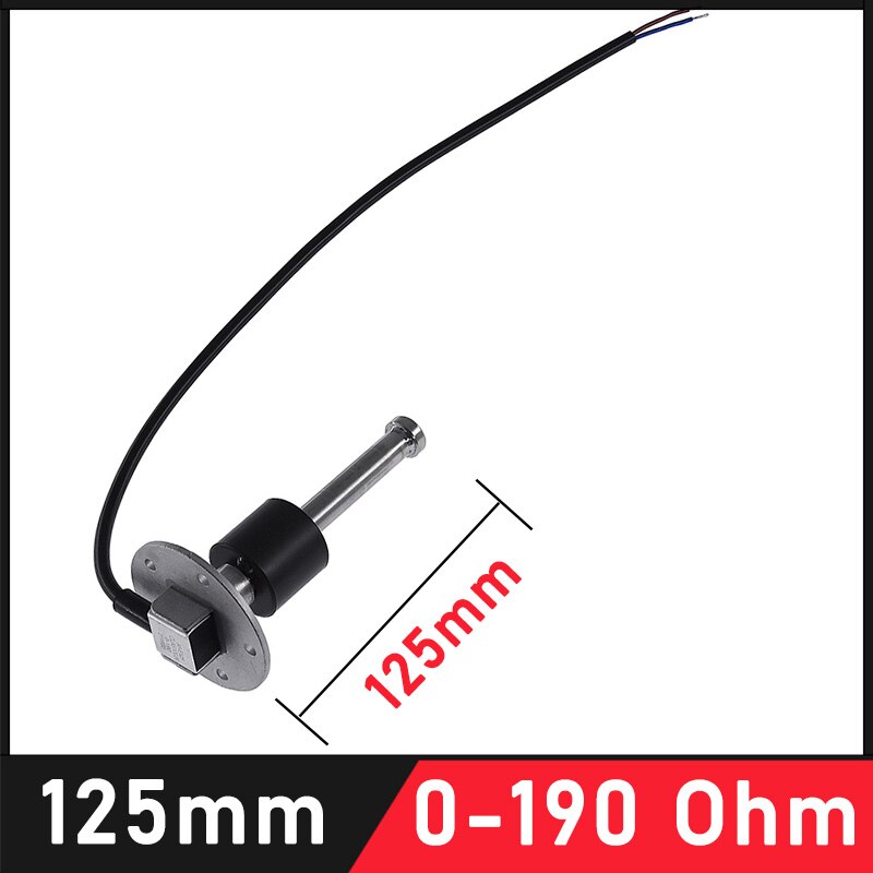 Brandstofniveausensor Met Water Niveau Sensor 125Mm 0-190 Ohm /240-33 Ohm Olie Tank niveau Indicator Meter Voor Boot: 125mm 0-190 ohm