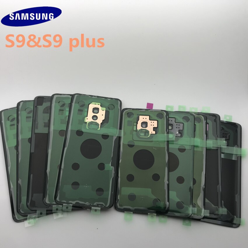 Samsung Galaxy S9 G960 S9 plus, batería de 965, carcasa trasera, piezas de repuesto para reparación de la carcasa de la puerta + Marco de lente de cristal de la cámara del oído