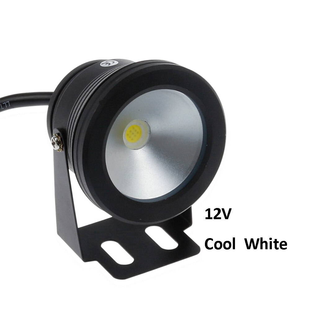 10 W RGB LED Onderwater DC12V IP67 Waterdichte Zwembad LED Lamp voor Thuis Outdoor Path Vijver Landschap Verlichting: Black 10W Cool White