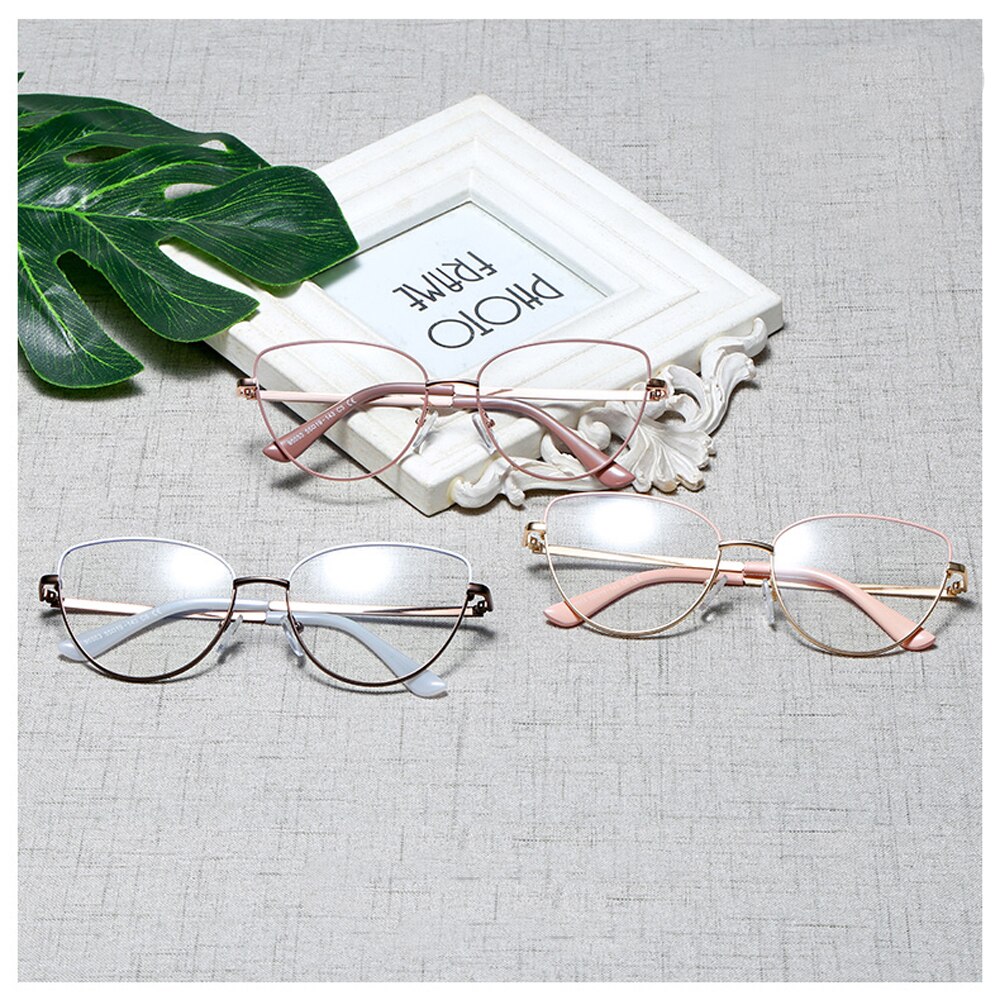Kachawoo-gafas graduadas para mujer, lentes ópticas de metal, negro, dorado, retro, Ojo de Gato, accesorios para mujer, lente transparente