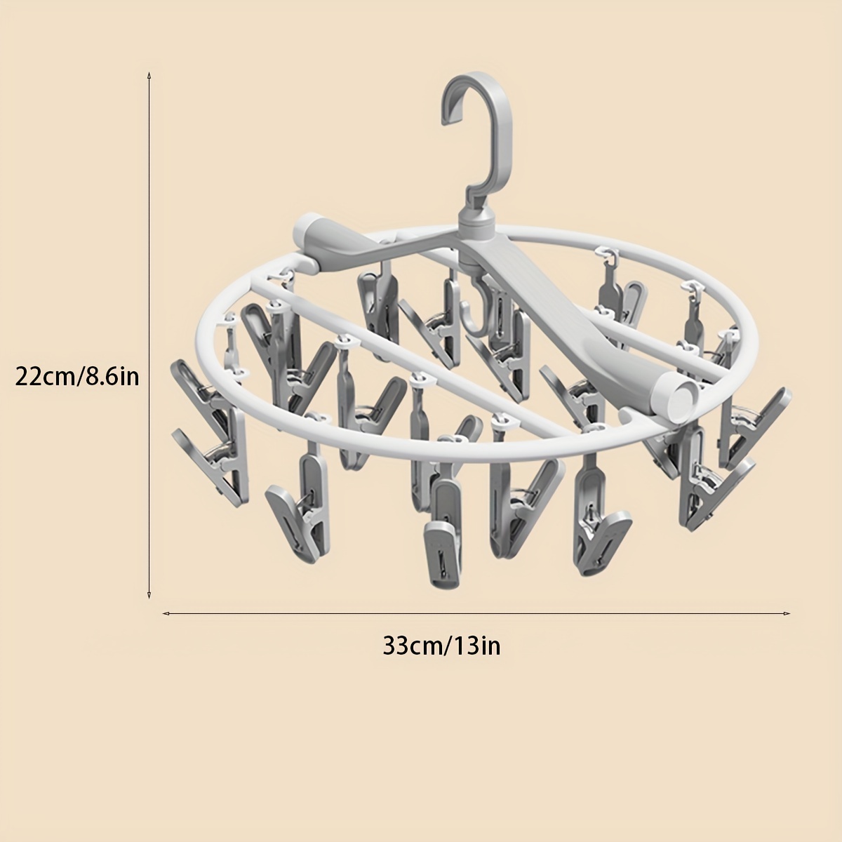 Wäscheständer mit 20/24 Clips, multifunktionaler, winddichter Sockenclip für Höhle Haushalt, Wäscheständer, Wäscheständer, Kleiderständer