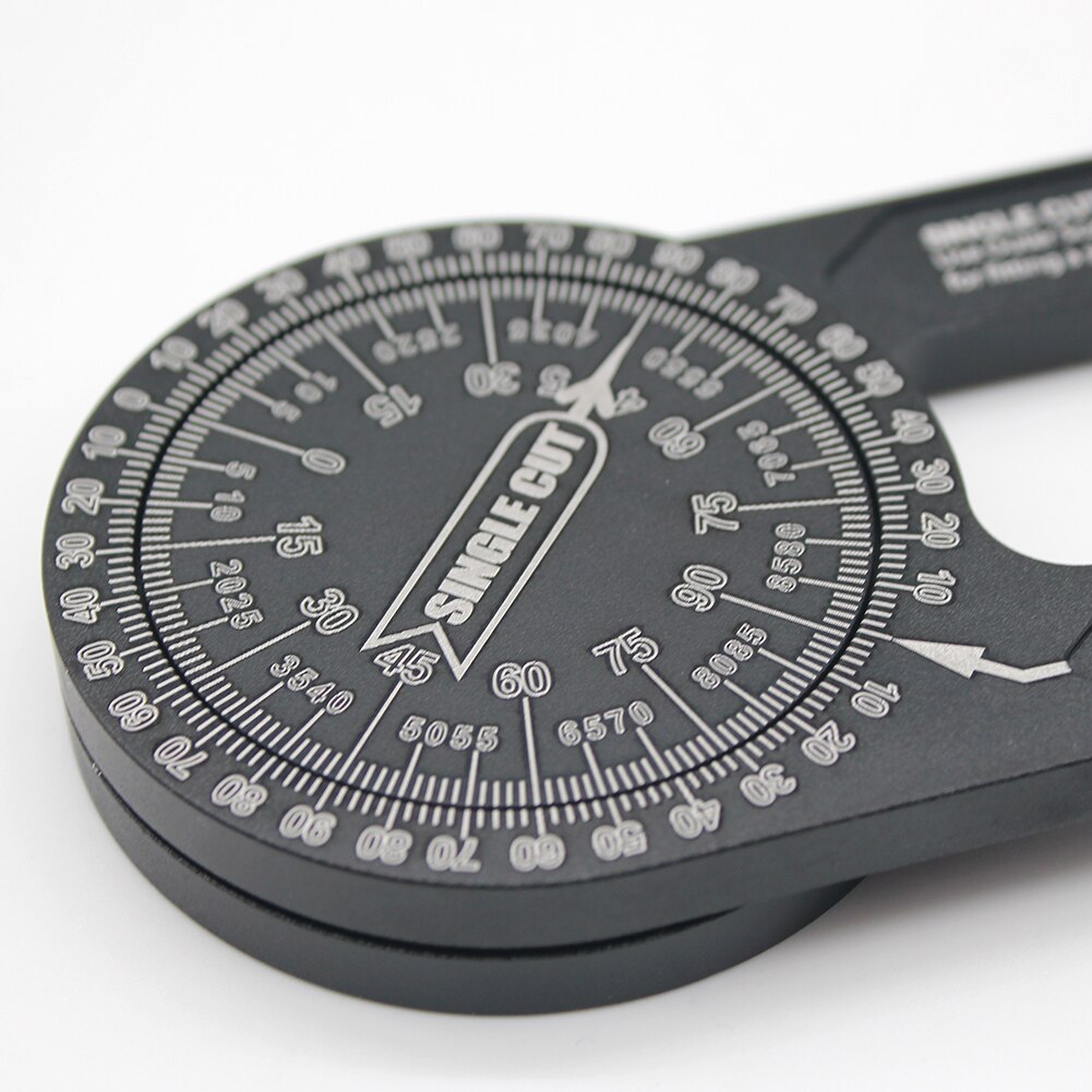 7inch Black Aluminum Miter Saw Protractor Single Cut Accessories Home Angle Finder Woodworking Measure Tool Engraved Scales