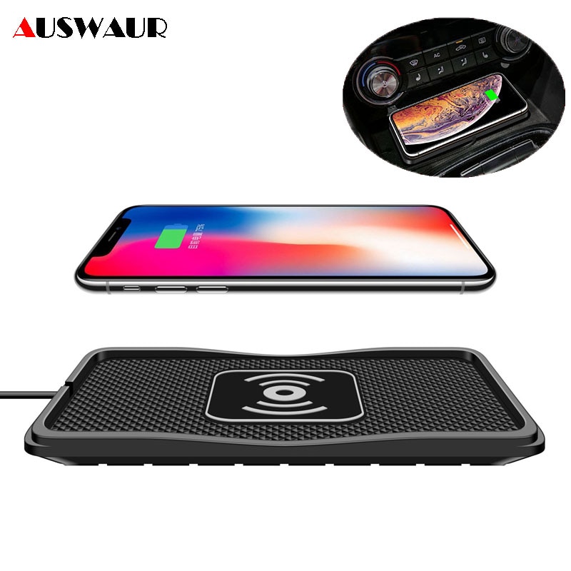 C3 Auto Qi Draadloze Oplader Pad Voor Iphone 11 Xs Max Samsung S10 5G Plus Quick Draadloze Oplader Auto 10W 7.5W