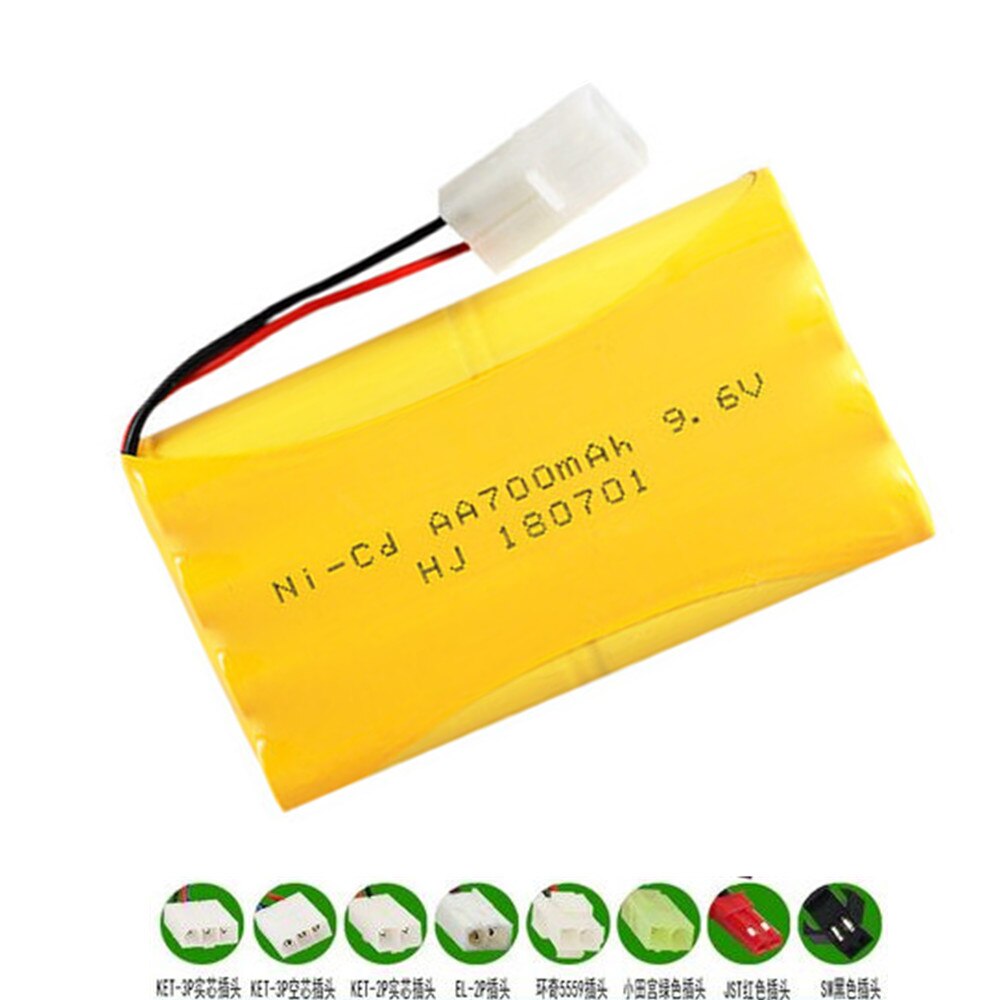 9.6V 700Mah 800Mah 1000Mah 1800Mah 2400Mah 2800Mah 3000Mah Ni-Cd/ni-Mh Batterij Voor Rc Speelgoed Eletric Verlichting Securty Faclities: 700mah