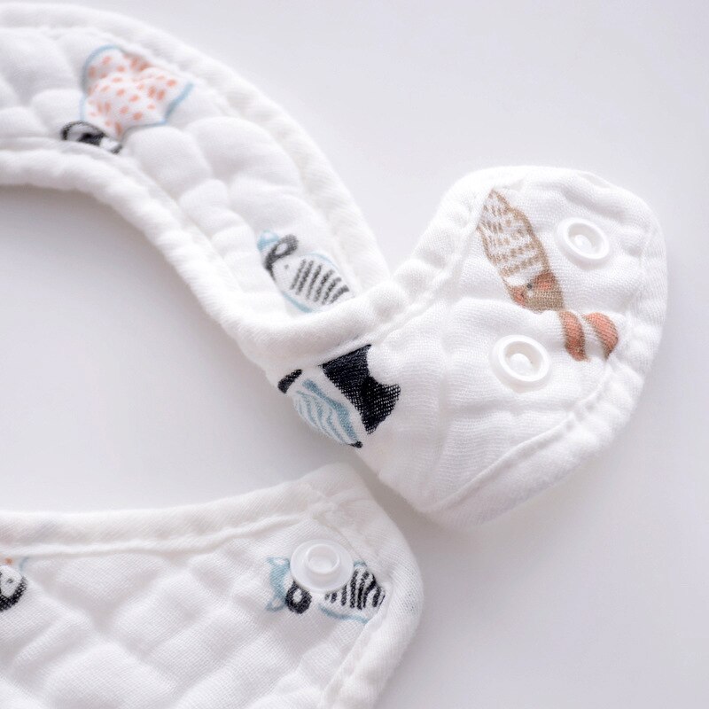 Bavoirs en mousseline de gaze pour bébé, Rotation à 360 degrés, 8 couches, Bandana, serviette pour -né, 2 pièces/lot