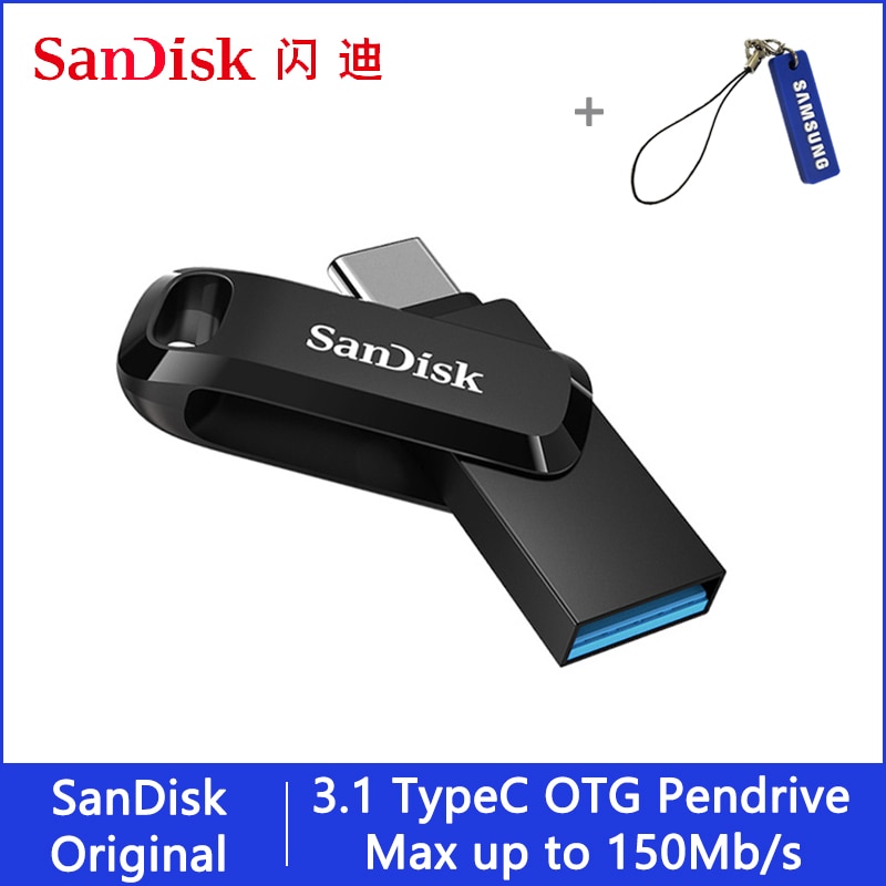 SanDisk USB Flash Drive OTG USB 3.1 Type-C 32GB 64GB up to 150MB/s Pendrive 128GB Pen Drive 256GB for cellphone tablet PC SDDDC3