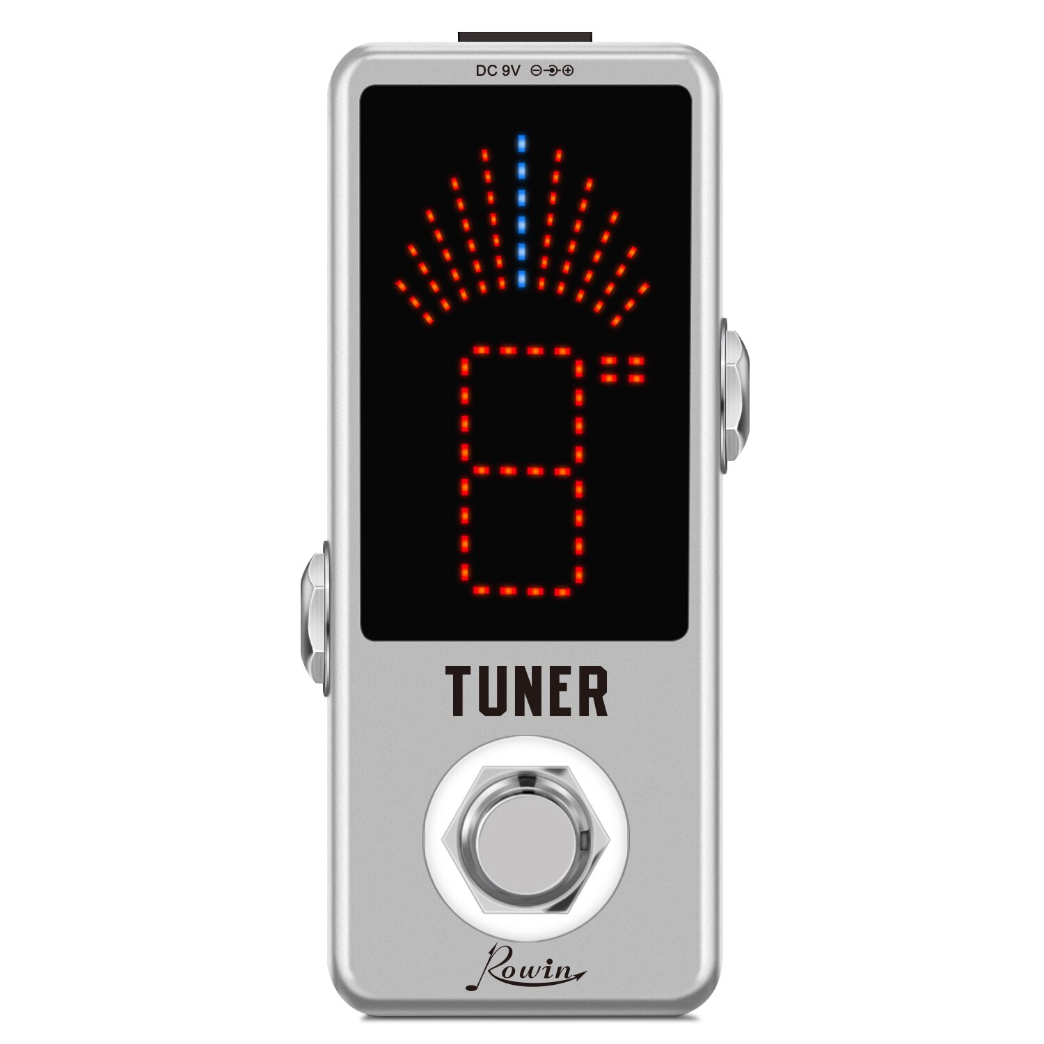 Rowin Guitar Chromatic Tuner Pedal with High Calibration and Flat Tuning with +/- 1 cent Deluxe LED Display True Bypass LT-910