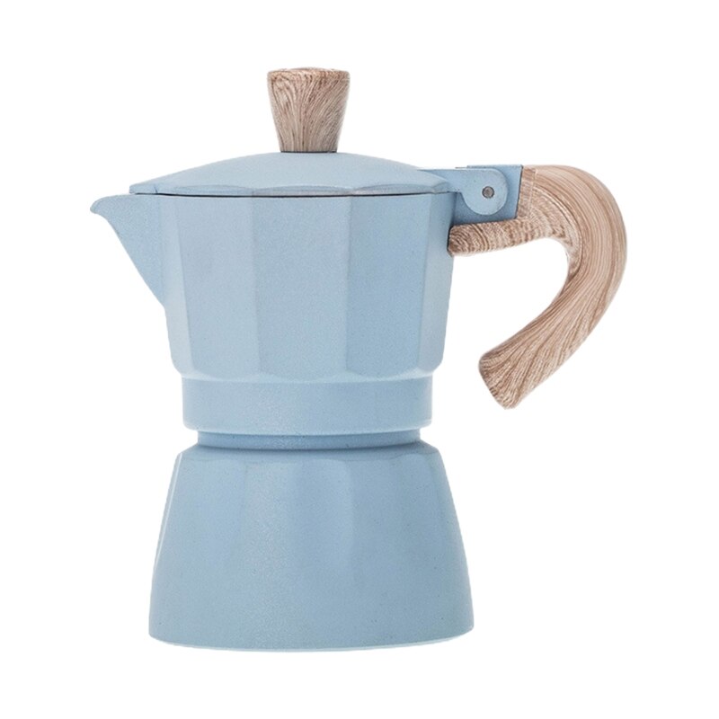 Portable 150ml / 300ml Coffee Maker Grinding Electric Furnace Espresso Moka Percolator Pot Coffee Making Machine Heating: Blue S