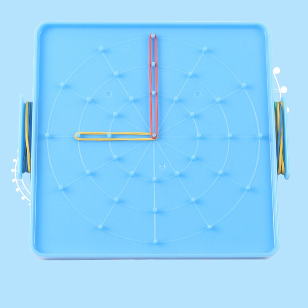 16x16cm Double Sided Geoboard Nails Peg Board Elastic Bands Kids Teaching Aids