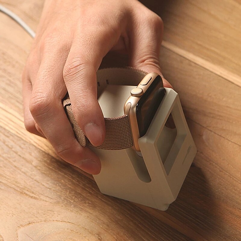 Retro Siliconen Charger Stand Houder Station Dock Voor Apple Horloge Serie 7 6 5 4 Se Iwatch Opladen Ondersteuning Beugel cradle Minions