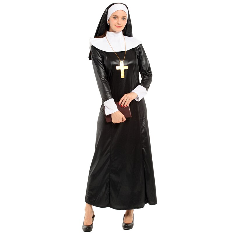 Voksen edel nonne kostyme for kvinner halloween kostymer purim karneval år maskerade fest fancy kjole