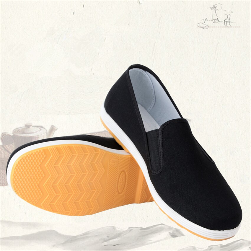 Zapatos de Kung Fu para hombre, calzado de lona de estilo chino tradicional, Tai Chi, Bruce Lee, Retro, negro, Wushu, 35-45