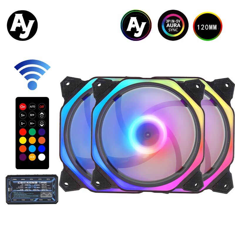 Kühler Kühler PC fallen Fan 120mm Rgb Fan Fan Geschwindigkeit Aura synchronisieren Stumm Bunte IR Lüfter Kühler Kühlung Rgb Computer Fans