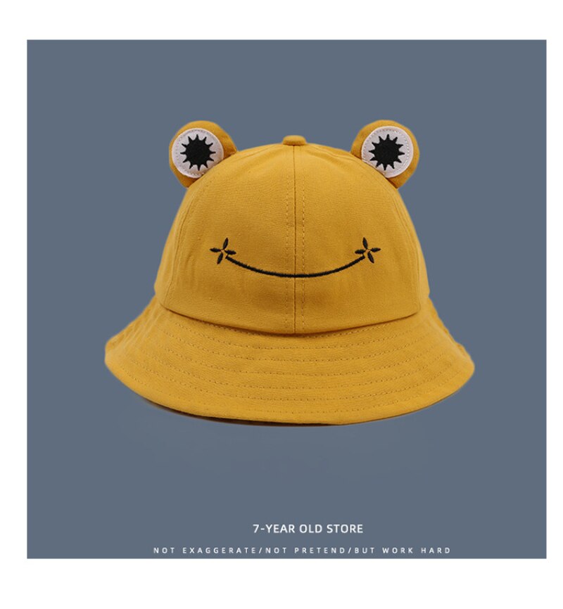 Cotton Cute Frog Bucket Hat Men Women Outdoor Foldable Fisherman Hat Sunscreen Fisherman Hat For Adult Women Sunscreen Summer