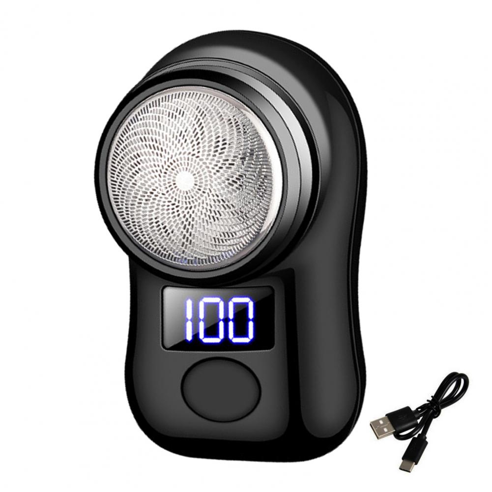 Beard Trimming Device Usb Rechargeable Portable Electric Shaver with Led Battery Display for Men Waterproof Mini Travel Rotary: Red